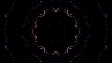 Parlayan güzel soyut bir kaleydoskop, ince hareketleri düzenleyen parlak bir ışık.