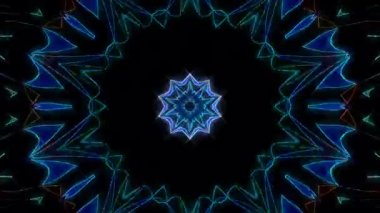 Parlayan güzel soyut bir kaleydoskop, ince hareketleri düzenleyen parlak bir ışık.