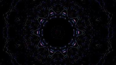 Parlayan güzel soyut bir kaleydoskop, ince hareketleri düzenleyen parlak bir ışık.