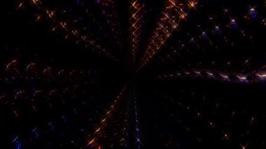 3D parlak şerit set renkli çizgi dalga hareketi, siyah arkaplan