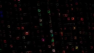 3D parlak şerit set renkli çizgi dalga hareketi, siyah arkaplan