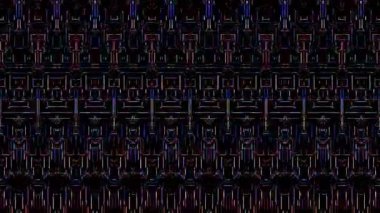 3D soyut parlak çizgiler, dalga, renkli, siyah arkaplan