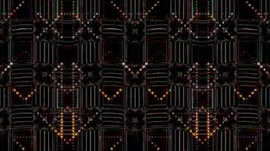 3D soyut parlak çizgiler, dalga, renkli, siyah arkaplan