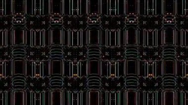 3D soyut parlak çizgiler, dalga, renkli, siyah arkaplan