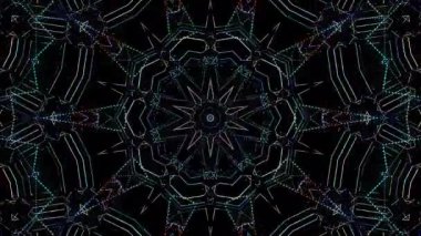 Soyut arka plan hareket eden çizgiler ve parlayan ışık noktaları. Çemberlerle canlandırma