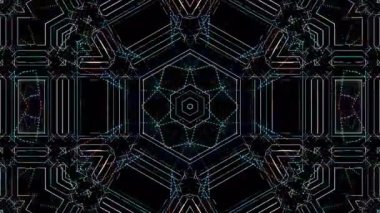 Soyut arka plan hareket eden çizgiler ve parlayan ışık noktaları. Çemberlerle canlandırma