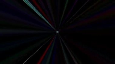 3D soyut parlak çizgiler, dalga, renkli, siyah arkaplan