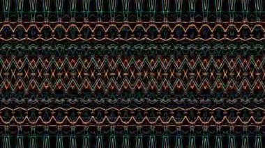 Siyah arkaplanda parlayan renkli göz kırpma çizgilerinin animasyon çizgileri