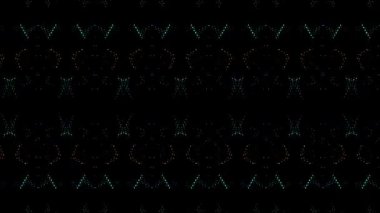 3D soyut parlak çizgiler, dalga, renkli, siyah arkaplan