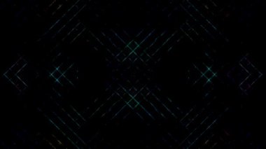 3D soyut parlak çizgiler, dalga, renkli, siyah arkaplan