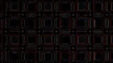 3D soyut parlak çizgiler, dalga, renkli, siyah arkaplan