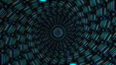 Soyut Kaleydoskop deseni tam renklerle. Sihirli mandala. 4k