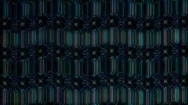 3D soyut parlak çizgiler, dalga, renkli, siyah arkaplan