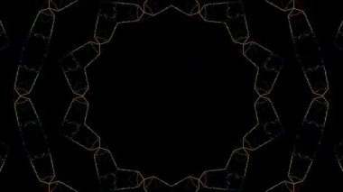 Soyut Kaleydoskop deseni tam renklerle. Sihirli mandala. 4k