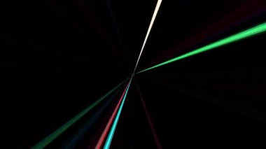 3D soyut parlak çizgiler, dalga, renkli, siyah arkaplan