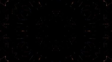 3D soyut parlak çizgiler, dalga, renkli, siyah arkaplan