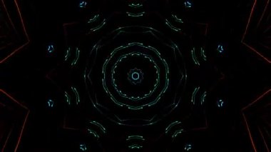 Soyut Kaleydoskop deseni tam renklerle. Sihirli mandala. 4k