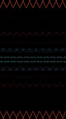 3D soyut parlak çizgiler, dalga, renkli, siyah arkaplan