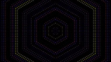 Soyut arka plan hareket eden çizgiler ve parlayan ışık noktaları. Çemberlerle canlandırma