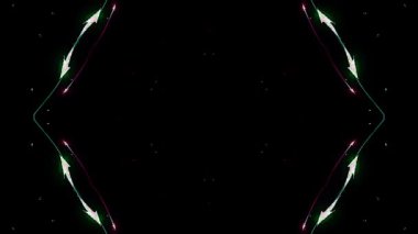 Soyut arka plan hareket eden çizgiler ve parlayan ışık noktaları. Çemberlerle canlandırma