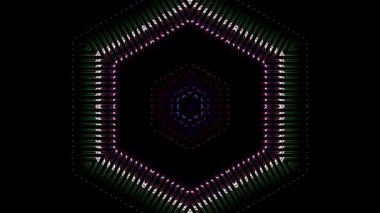 3D soyut parlak çizgiler, dalga, renkli, siyah arkaplan