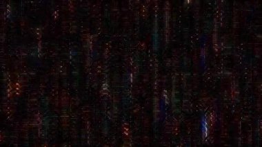 3D soyut parlak çizgiler, dalga, renkli, siyah arkaplan