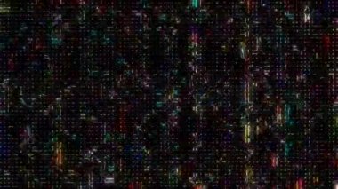 3D soyut parlak çizgiler, dalga, renkli, siyah arkaplan