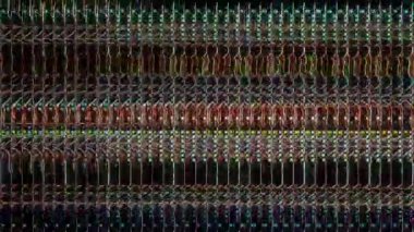 3D soyut parlak çizgiler, dalga, renkli, siyah arkaplan