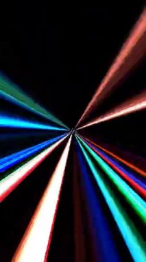 3D soyut parlak çizgiler, dalga, renkli, siyah arkaplan