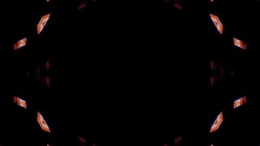 Animated digital abstract. Colorful curved and circular lines on black background, seamless loop