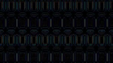 3D soyut parlak çizgiler, dalga, renkli, siyah arkaplan