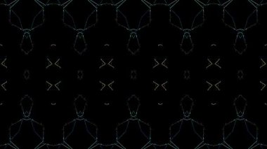 3D soyut parlak çizgiler, dalga, renkli, siyah arkaplan