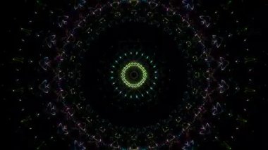 Soyut arka plan hareket eden çizgiler ve parlayan ışık noktaları. Çemberlerle canlandırma