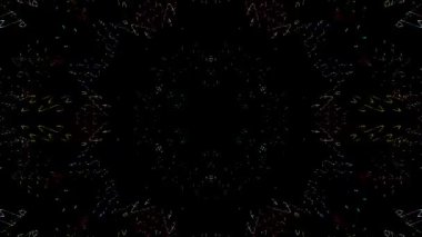 Soyut arka plan hareket eden çizgiler ve parlayan ışık noktaları. Çemberlerle canlandırma