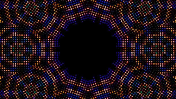 Linii Abstracte Lumină Strălucitoare Colorată Strălucitoare Puncte Strălucitoare Centrul Rotund — Videoclip de stoc
