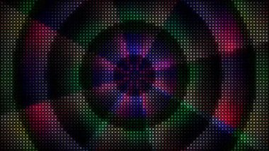 Yumuşak, yuvarlak, renkli hareketleri olan soyut animasyon, siyah arkaplan