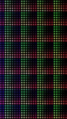3D shining bright dots set colorful line wave motion, on black background