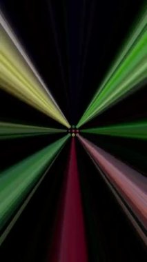 3D shining bright dots set colorful line wave motion, on black background