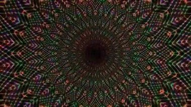 Yumuşak, yuvarlak, renkli hareketleri olan soyut animasyon, siyah arkaplan