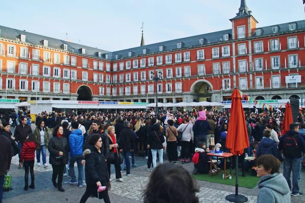 Madrid Espagne 2018 Foire Des Éditeurs Librairies Plaza Mayor Place — Photo