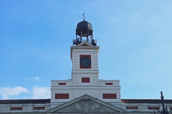 Clock Tower Main Building Puerta Del Sol Square Clock Palace — Stock Photo, Image