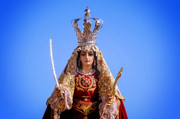 Granado Spain 2015 Carving Santa Catalina Taken Procession Celebration Granado — Stock Photo, Image