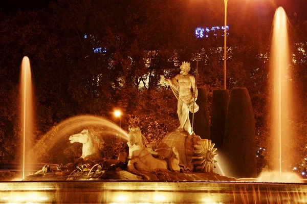 Neptunbrunnen Madrid Spanien — Stockfoto