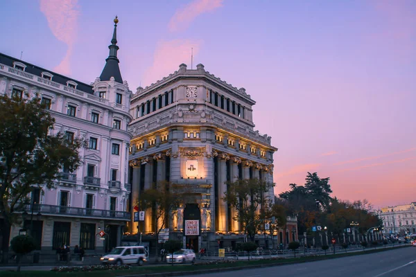 Madrid Spanien Fassade Des Gebäudes Der Karyatiden Sitz Des Cervantes — Stockfoto