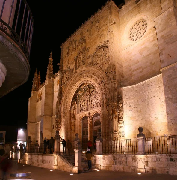 Aranda Duero España 2017 Iglesia Santa Mara Iluminada Noche Iglesia — Foto de Stock