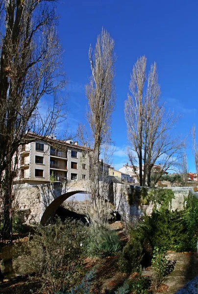 Ponte Medieval Aranda Duero Burgos Espanha Ponte Sobre Rio Bauelos — Fotografia de Stock