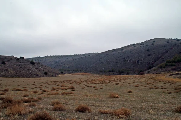 Долина Реки Риаза Землях Сеговии Испания Природный Пейзаж Холодный Темный — стоковое фото