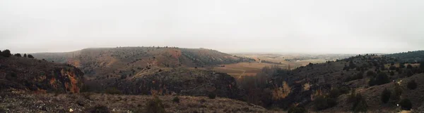 Panoramic Landscape Canyon River Riaza Lands Segovia Spain Natural Vegetation — Stock Photo, Image