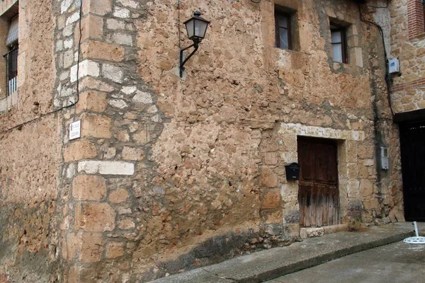 Facade Door Rural House Penaranda Duero Burgos Spain Traditional Architecture — Stock Photo, Image