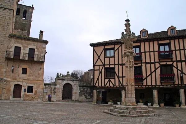 Pillory Téren Penaranda Duero Burgos Spanyolország Hagyományos Építészet Spanyol Középkorból — Stock Fotó